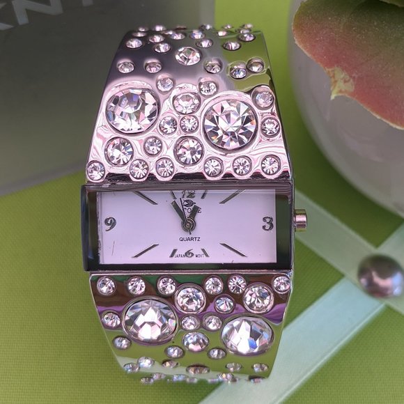 DKNY Crystal S/S Bracelet Cuff Watch - Picture 2 of 7